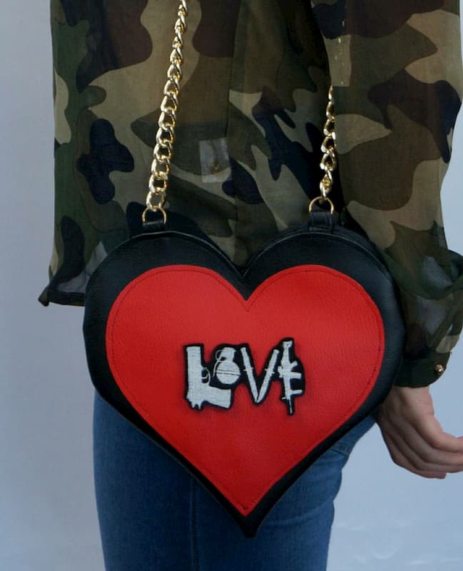 Borsa cuore scritta toppa love toppe personalizzate