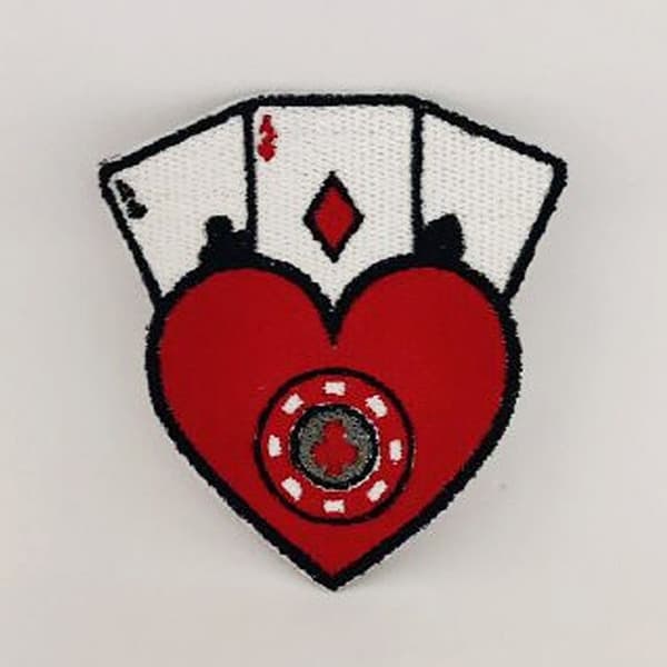Toppe per giacche carte poker cuore