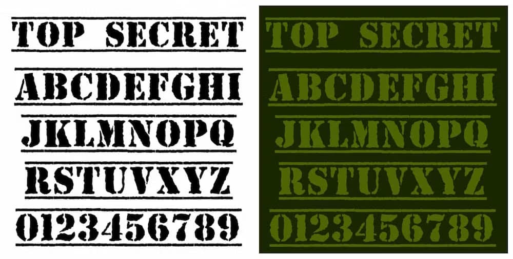 Scritte Militari Top Secret Font